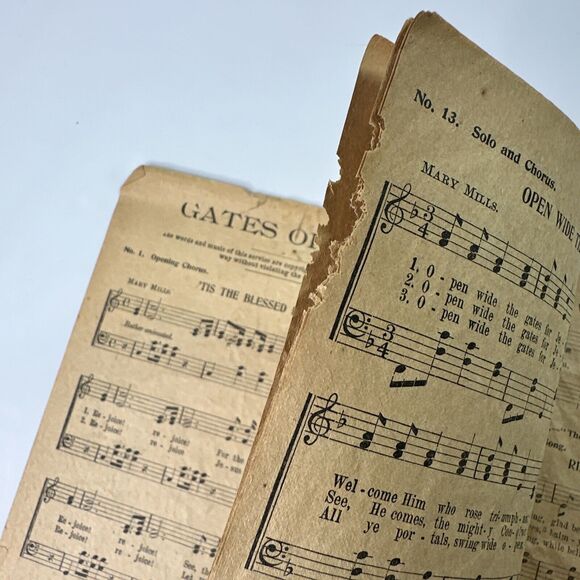 Antique 1918 Gates Of Life Easter Service Sample Copy Music Booklet Judefind - Picture 9 of 11